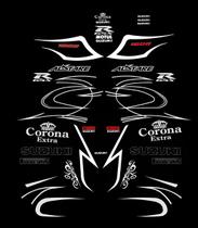 Kit Adesivos Decorativos Compatível Suzuki GSXR 1000 Branco