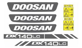 Kit Adesivos - Doosan Dx140 Lca Para Escavadeira Kit Adesivos - Doosan Dx140 Lca Para Escavadeira