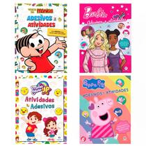 Kit Adesivos e Atividades - Peppa Pig + Maria Clara e JP + Turma Da Mônica + Barbie - Ciranda Cultural