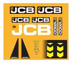 Kit Adesivos e Etiqueta Compatível JCB JS200 LC Kit Adesivos e Etiqueta Compatível JCB JS200 LC