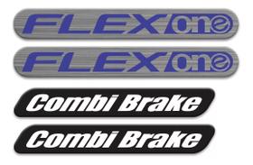 Kit Adesivos Emblema Combi Brake E Flex One Cromado Resinado