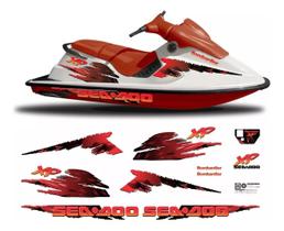 Kit Adesivos Emblema Compatível Sea-Doo XP 95/96 Vermelho