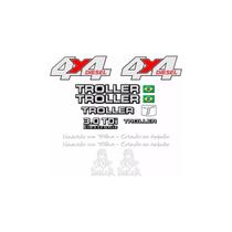 Kit Adesivos Emblema Compatível Troller T4 2006 Preto