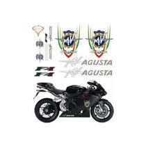 Kit Adesivos Emblemas Compatível MV Agusta F4 Preta Kit Adesivos Emblemas Compatível MV Agusta F4 Preta