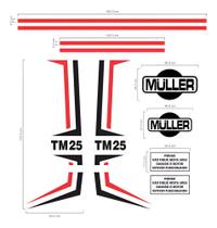 Kit Adesivos Emblemas Compatível Trator Muller TM25 Kit Adesivos Emblemas Compatível Trator Muller TM25