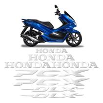 Kit Adesivos Emblemas Laterais Honda Pcx Cromado Wb068