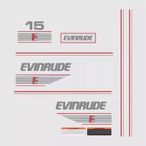 Kit Adesivos Evinrude 15 Compatível Motor de Popa Kit Adesivos Evinrude 15 Compatível Motor de Popa