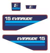 Kit Adesivos Evinrude 15 Para Motor De Popa