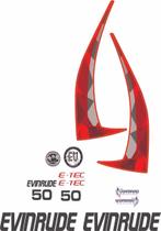 Kit Adesivos Evinrude E-TEC 50HP Compatível Motor Popa Kit Adesivos Evinrude E-TEC 50HP Compatível Motor Popa
