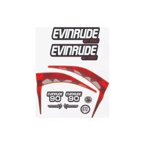 Kit Adesivos Evinrude E-TEC 90 HP compatível Motor Popa Kit Adesivos Evinrude E-TEC 90 HP compatível Motor Popa