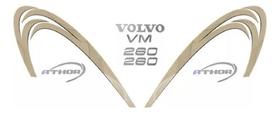 Kit Adesivos Faixa Emblema Caminhão Volvo Vm 260 Athor
