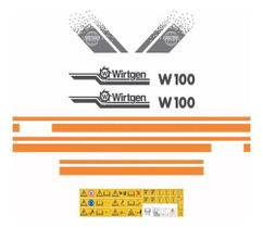 Kit Adesivos Faixa Fresadora Asfalto Wirtgen W100 Etiquetas Kit Adesivos Faixa Fresadora Asfalto Wirtgen W100 Etiquetas