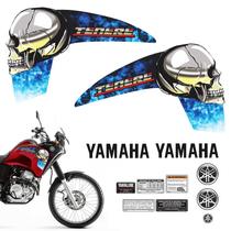 Kit Adesivos Faixa Tenere 2013 Moto Yamaha Emblemas Tanque