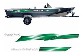 Kit Adesivos Faixas Letreiro Barco Levefort 6.0 Marfim Cores