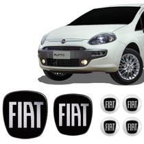 Kit Adesivos Fiat Black Diant Tras Calotas Punto 2007/2017 Kit Adesivos Fiat Black Diant Tras Calotas Punto 2007/2017