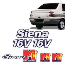 Kit Adesivos Fiat Siena Sport Mtv 16v Cromado Resinado 1999/