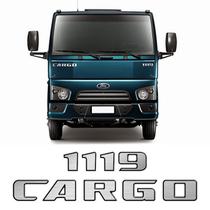 Kit Adesivos Ford Cargo 1119 Emblemas Capô Escovado Resinado