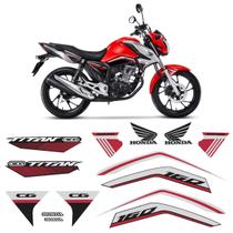 Kit Adesivos Honda CG Titan 160 2024 Moto Vermelha Completo