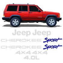 Kit Adesivos Jeep Cherokee 4x4 4.0L Sport Azul Completo Kit Adesivos Jeep Cherokee 4x4 4.0L Sport Azul Completo