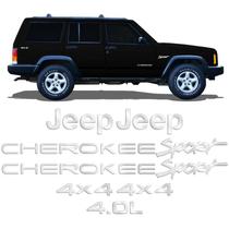Kit Adesivos Jeep Cherokee 4x4 4.0L Sport Resinados 96/2001