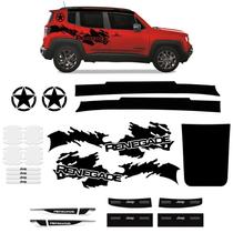 Kit Adesivos Jeep Renegade Protetor Maçaneta, Faixa, Capô