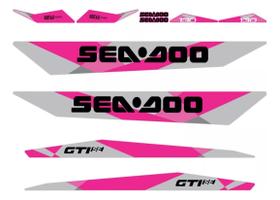 Kit Adesivos Jet Ski compatível Sea-Doo GTI 130 2019 Rosa
