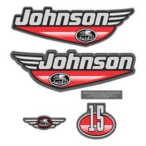 Kit Adesivos Johnson 15 HP Compatível Motor de Popa Kit Adesivos Johnson 15 HP Compatível Motor de Popa