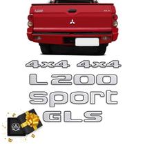 Kit Adesivos L200 Sport Gls 4x4 Mitsubishi Resinado Escovado