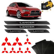 Kit Adesivos Lancer Vermelho Refletivo + Soleira Protetora