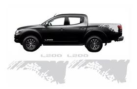 Kit Adesivos Laterais Mitsubishi L200 Triton Cinza