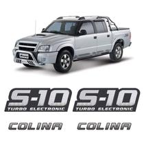 Kit Adesivos Laterais S10 Turbo Electronic + Emblema Colina