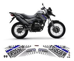 Kit Adesivos Lateral E Tanque Yamaha Crosser Xtz 150 Azul