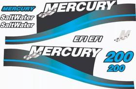 Kit Adesivos Mercury 200 Efi Para Motor De Popa Kit Adesivos Mercury 200 Efi Para Motor De Popa