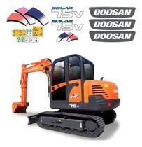 Kit Adesivos Mini Escavadeira Compatível Doosan 75V Solar Kit Adesivos Mini Escavadeira Compatível Doosan 75V Solar