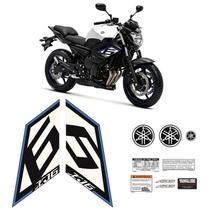 Kit Adesivos Moto Yamaha Xj6 2015 Faixa Do Tanque + Emblemas