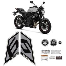 Kit Adesivos Moto Yamaha Xj6 2015 Faixa Do Tanque + Emblemas
