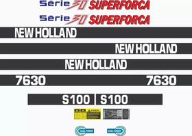 Kit Adesivos New Holland 7630 S100 Superforça Kit Adesivos New Holland 7630 S100 Superforça