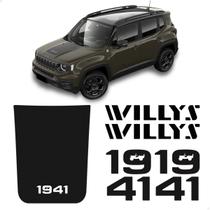 Kit Adesivos P/ Jeep Willys Renegade 2025 1941 Capo+Laterais Cor:PRETO