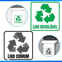 Kit Adesivos P/ Lixeiras Reciclagem E Comum Coleta Seletiva