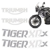 Kit Adesivos P/ Tiger 800 Xrx Tanque Cinza/branco Genérico