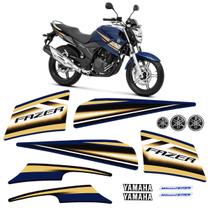 Kit Adesivos Para Moto Yamaha Fazer 250 Flex 2014 + Emblemas Cor:MOTO AZUL Kit Adesivos Para Moto Yamaha Fazer 250 Flex 2014 + Emblemas Cor:MOTO AZUL