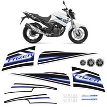 Kit Adesivos Para Moto Yamaha Fazer 250 Flex 2014 + Emblemas Cor:MOTO BRANCA