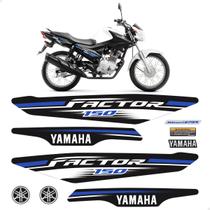 Kit Adesivos Para Yamaha Factor 150 2017 Moto Branca + Logos