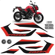 Kit Adesivos Para Yamaha Fazer 250 FZ25 2025 Moto Vermelha Kit Adesivos Para Yamaha Fazer 250 FZ25 2025 Moto Vermelha