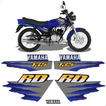 Kit Adesivos Para Yamaha RD 135 1998 Moto Azul Laterais