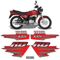 Kit Adesivos Para Yamaha RD 135 1998 Moto Vermelha Laterais