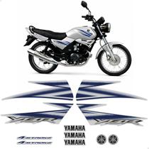 Kit Adesivos Para Yamaha Ybr 125 2006 Moto Prata + Emblemas