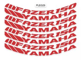 Kit Adesivos Ploter Roda Yamaha Fazer 150 Vermelho