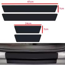 kit adesivos protetor de soleiras portas carros preto fosco