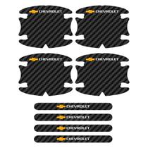 Kit Adesivos Protetor Maçaneta Linha Chevrolet Gm Carbono Kit Adesivos Protetor Maçaneta Linha Chevrolet Gm Carbono